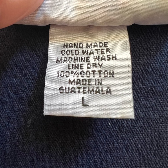 Handcrafted Guatemala Embroidered Floral Cotton Button Shirt Boho Folk Size L - Picture 4 of 5